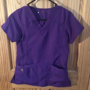Violet WonderWink Scrub Top